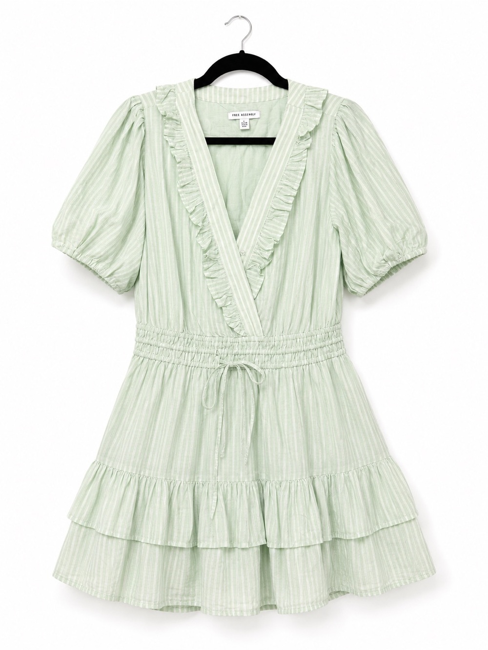 Free Assembly Green Striped Mini Dress w/ Pockets Size L